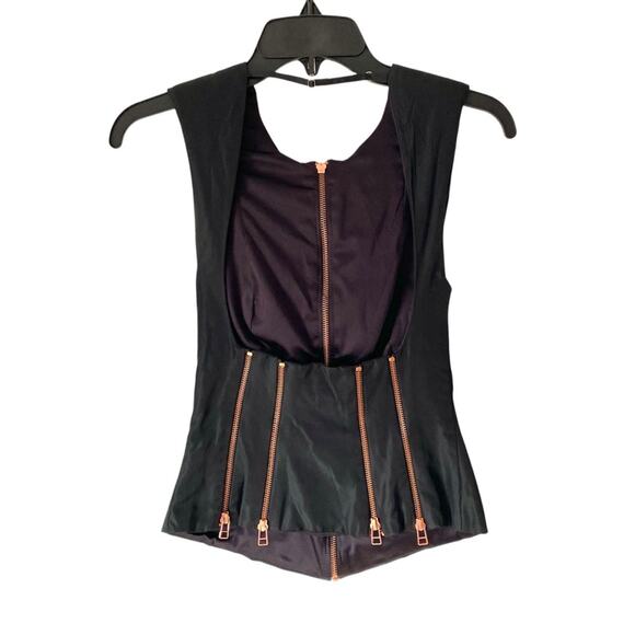 Animale Black Zipper Front and Open Back Detail si3 36 US small - Picture 6 of 8